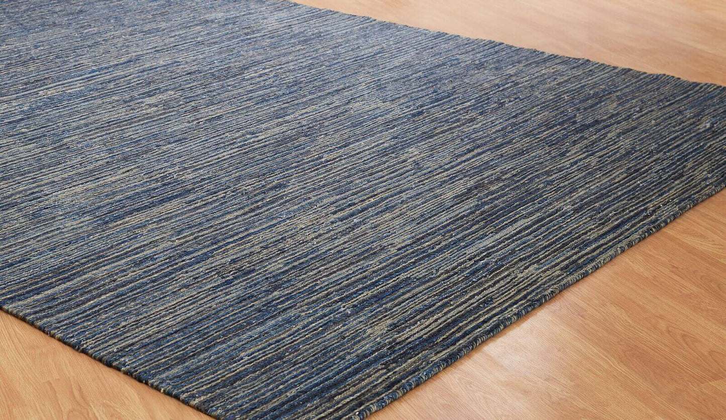 Modern silky soumak flat weave (6x9) navy
