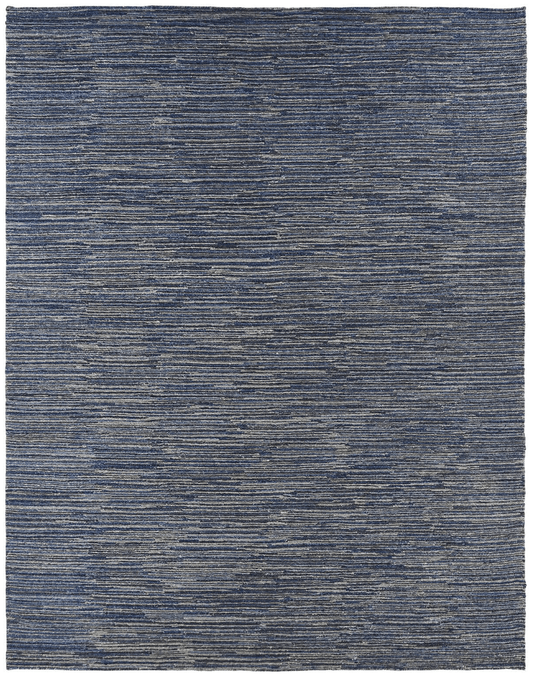 Modern silky soumak flat weave (6x9) navy