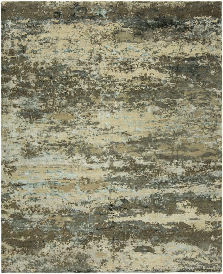 Earthy Granite Olympia Collection Imported Rug- Abstract shapes rectangle rug