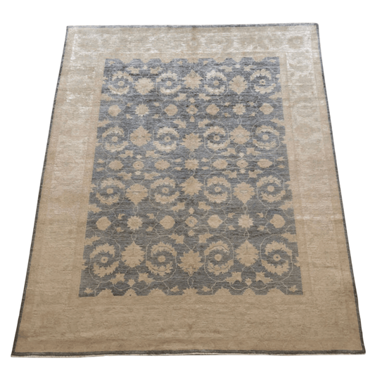 White-Washed Chobi Farahan (8'01"x9'07") gray/ivory
