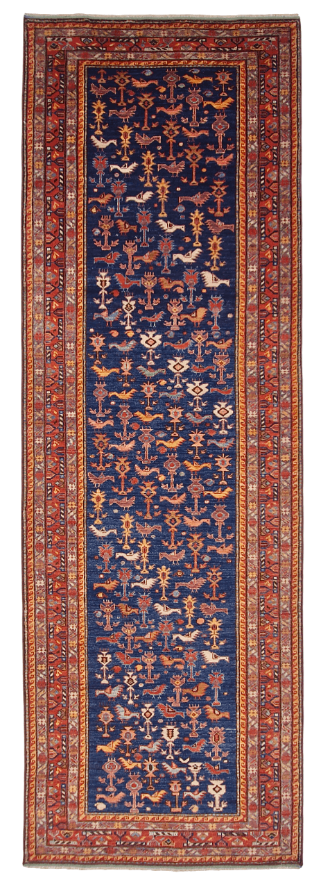 Balouch - Qashqai (3'02"x9'05") navy/red
