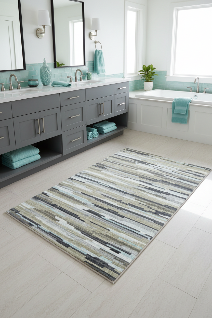 Modern Horizontal Design (4x6) gray/lt.blue/ivory