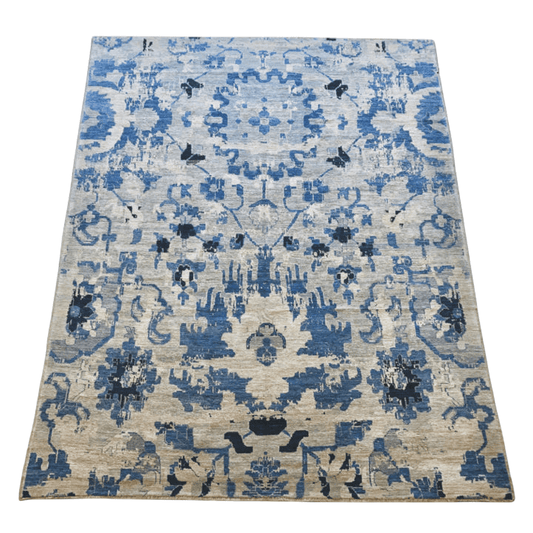 Erased Borderless Oushak (8'01"x10'02") blues