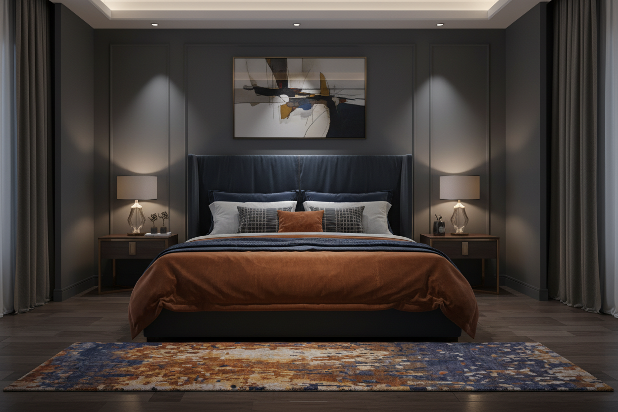 Contemporary 10' Runner navy/copper