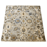 Reversible/2-Sided Erased Oushak Design (6' Square) lt.green/ivory