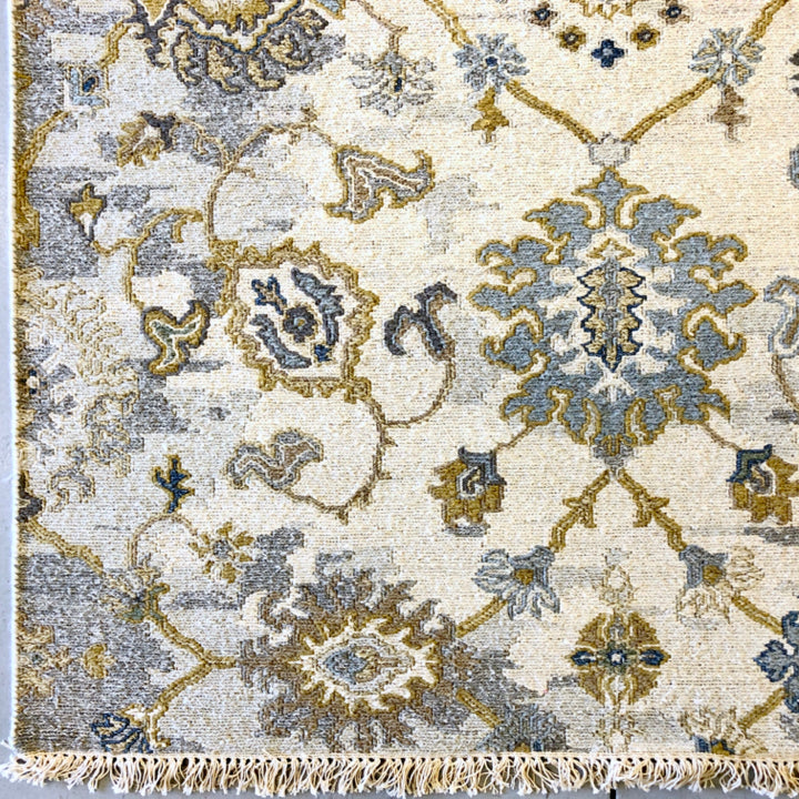 Reversible/2-Sided Flat Weave, (4x10) ivory/gray