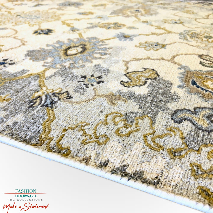 Reversible/2-Sided Flat Weave, (4x10) ivory/gray