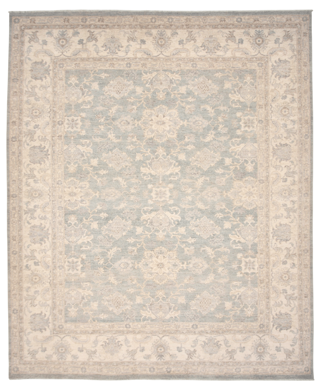 AntiqueWashed Chobi 8'03"x9'10" aqua/ivory