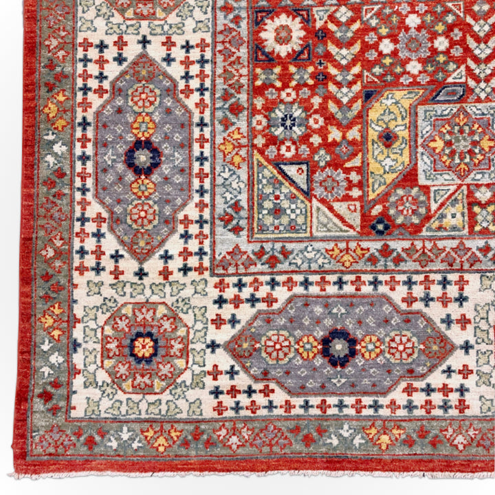 Afghan Mamluk (8'00"x10'02") red/ivory