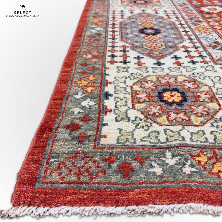 Afghan Mamluk (8'00"x10'02") red/ivory