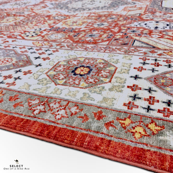 Afghan Mamluk (8'00"x10'02") red/ivory
