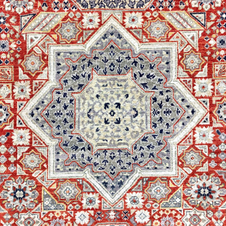 Afghan Mamluk (8'00"x10'02") red/ivory