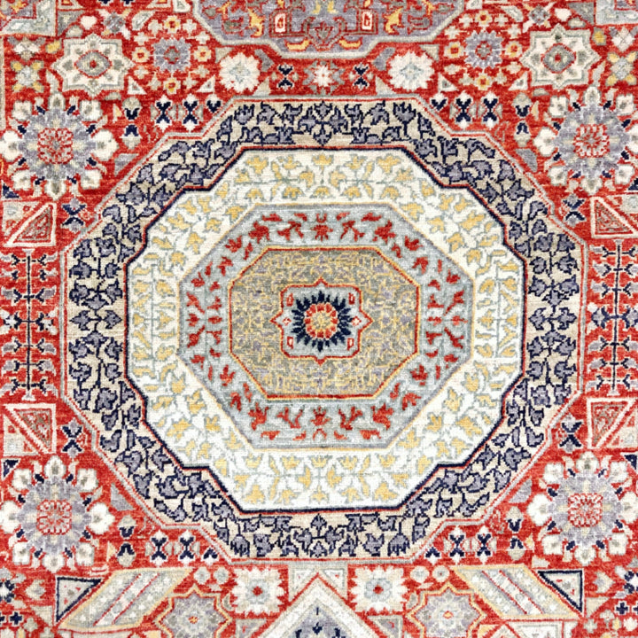 Afghan Mamluk (8'00"x10'02") red/ivory