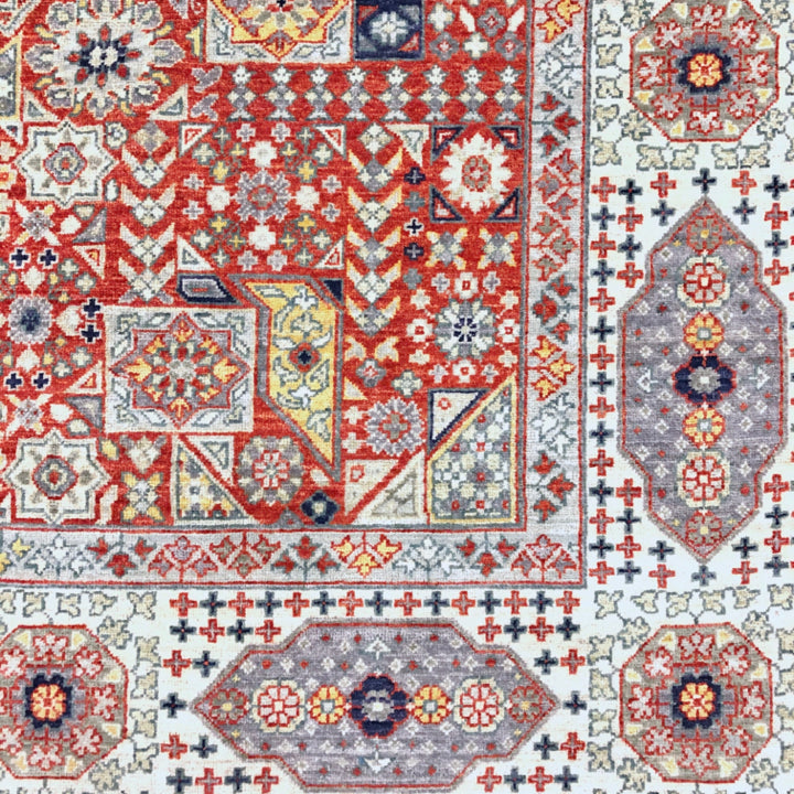 Afghan Mamluk (8'00"x10'02") red/ivory