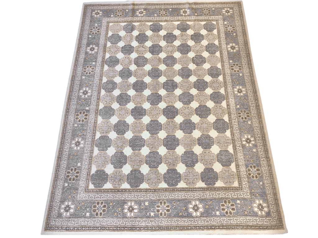 Antique-Washed Khotan (8'11"x11'10") ivory/gray