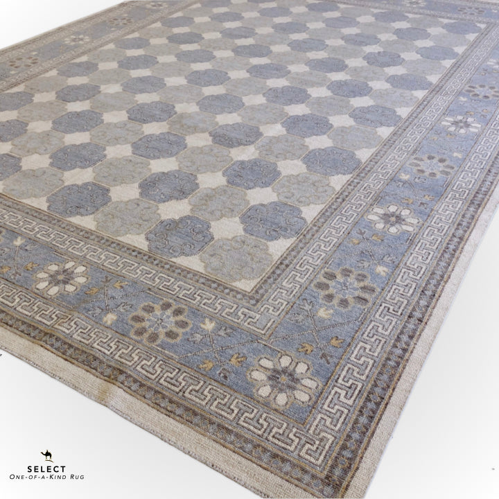 Antique-Washed Khotan (8'11"x11'10") ivory/gray