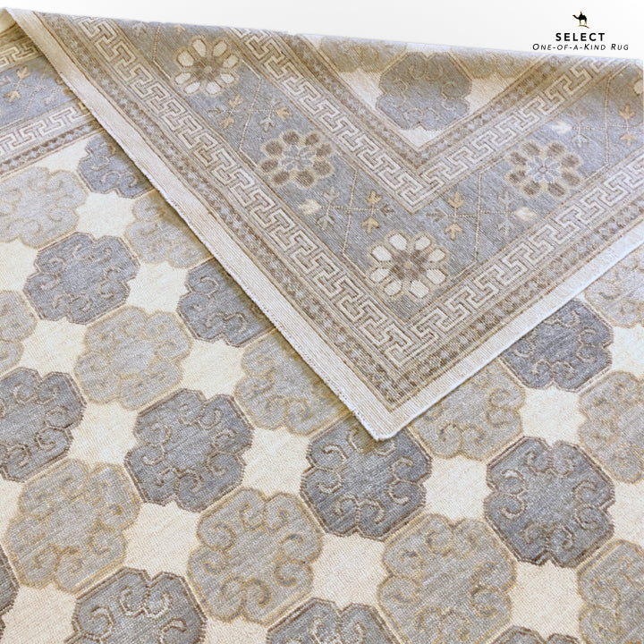 Antique-Washed Khotan (8'11"x11'10") ivory/gray