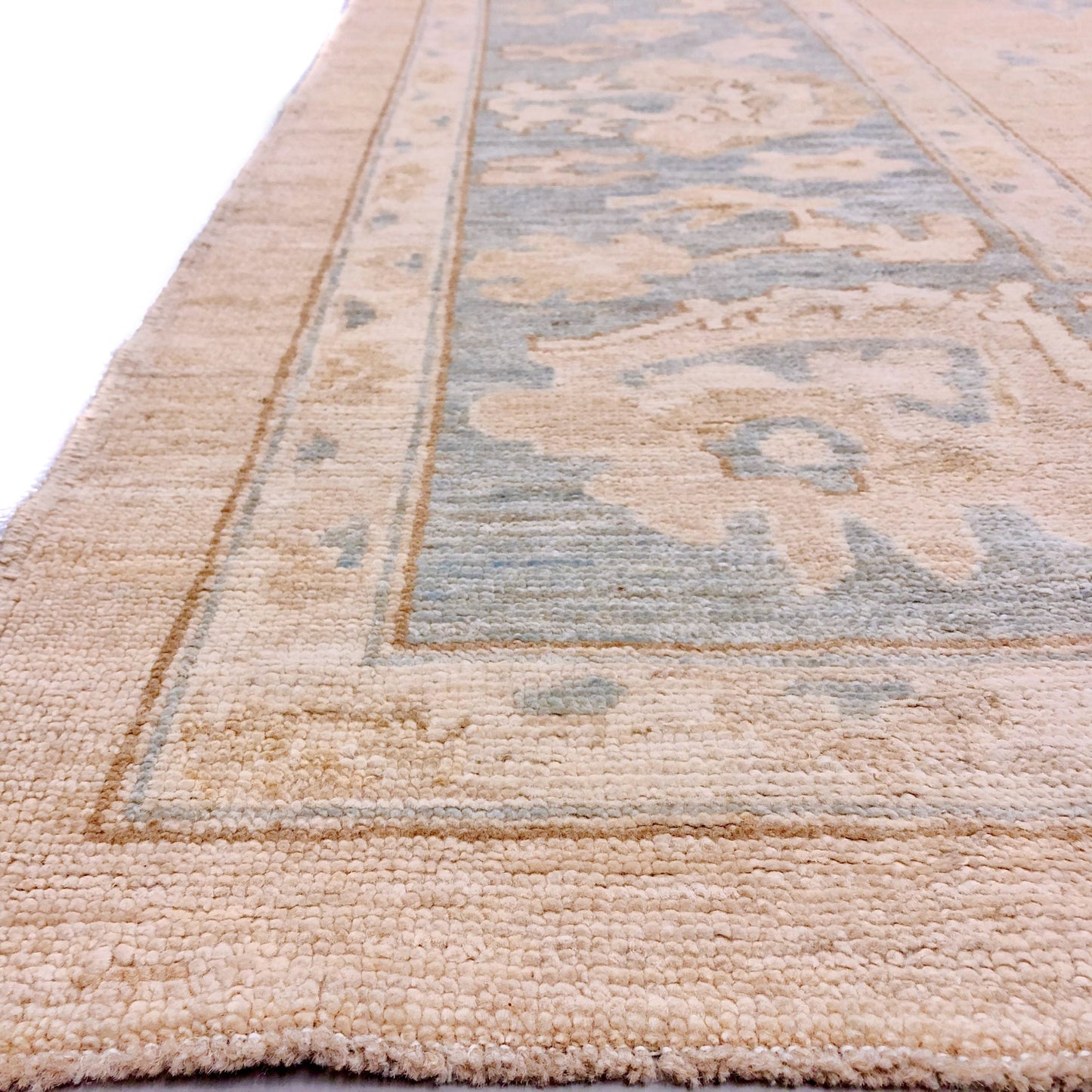Antique Washed Oushak (10'04"x14'07") sand/lt.blue