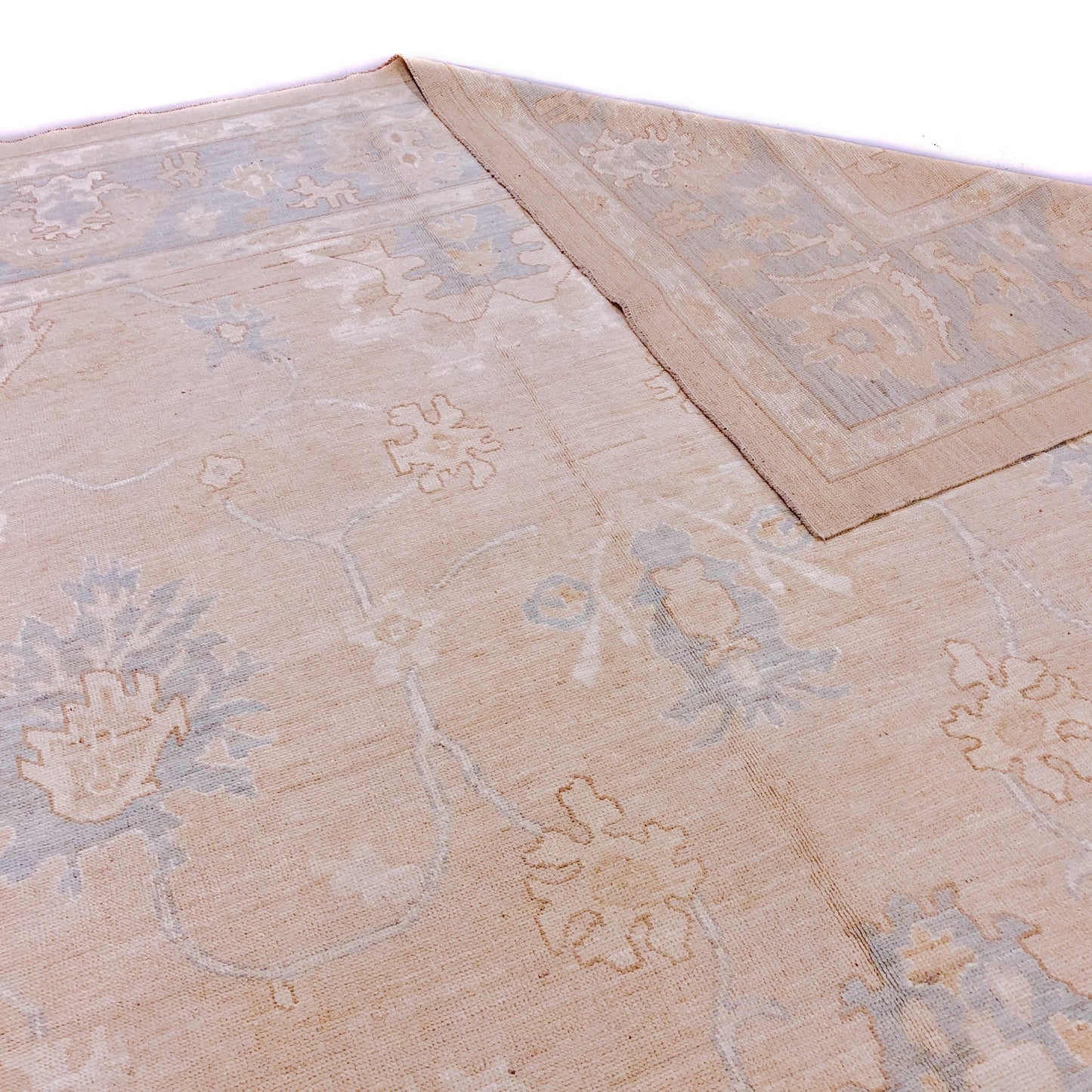 Antique Washed Oushak (10'04"x14'07") sand/lt.blue