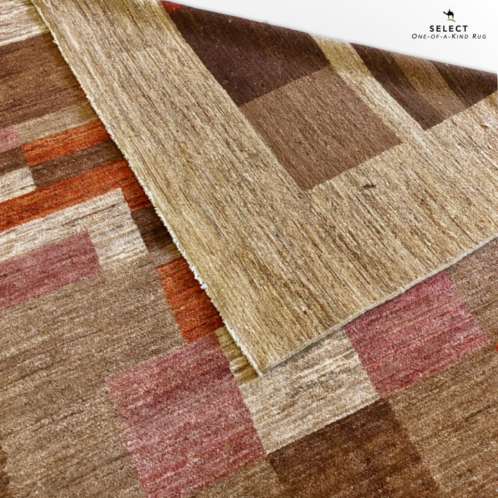 Contemporary Block Gabbeh (7'10"x10'02") multicolor/camel