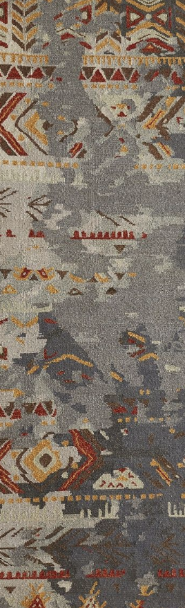 Reversible / 2-Sided Soumak-Style Flat Weave (8'Runner) gray/rust