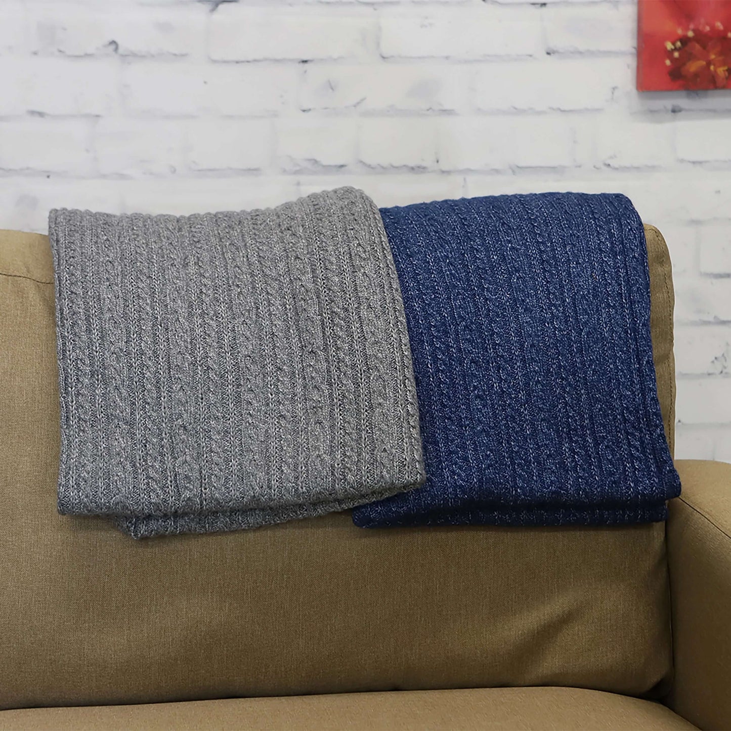 Spinnaker cable-knit throw (50"x60") Gray