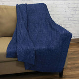 Spinnaker cable-knit throw (50"x60") Marlin Blue