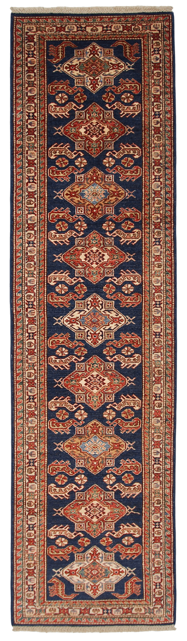 Super Kazak (2'07"x9'07") navy/ivory