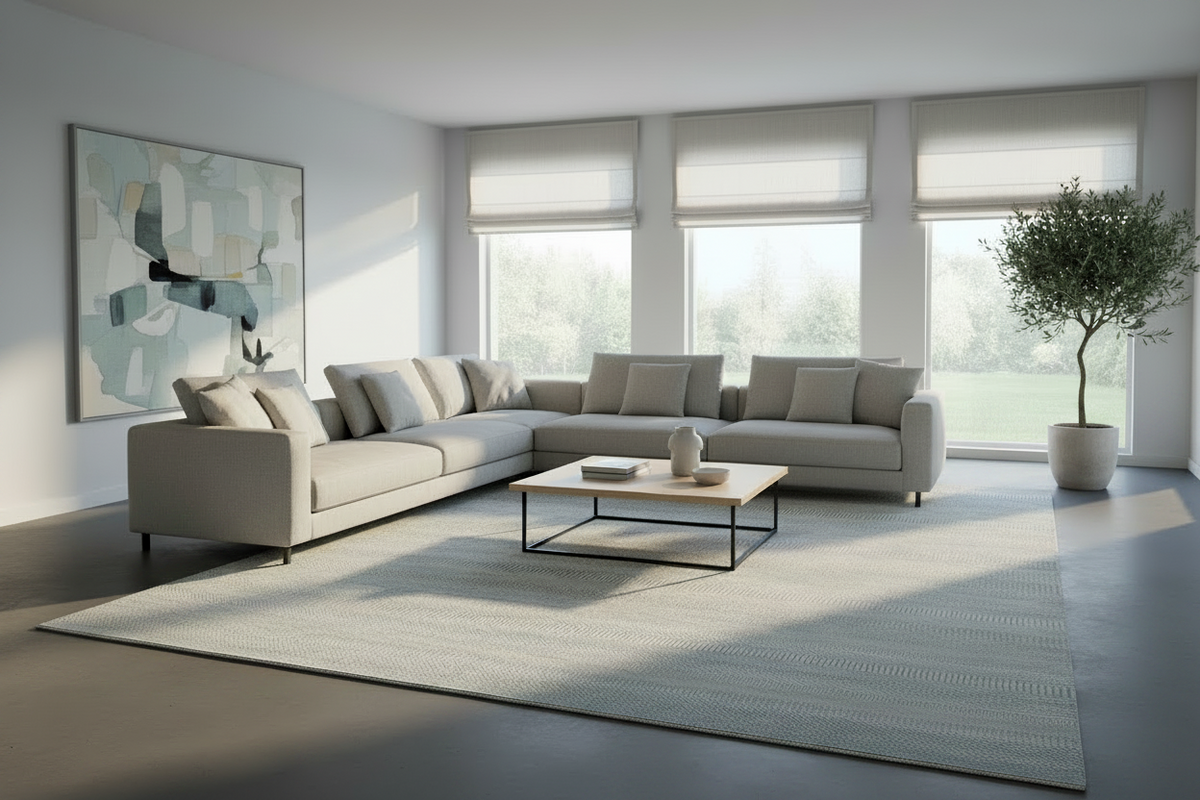 Durva/Grass Design (9'01"x12'02") lt.blue/gray