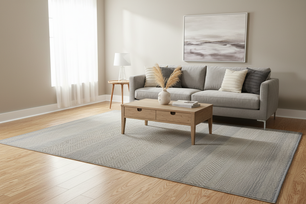 Grass design (9'01"x11'10") gray/ivory