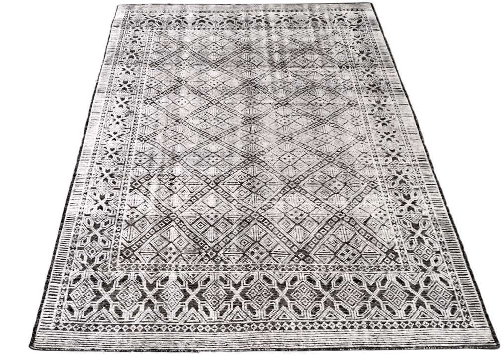 Trellis knot/weave 8x10 ivory/black