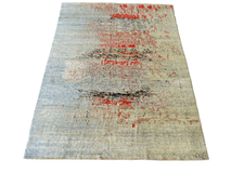Contemporary Gabbeh (8'09"x11'02") aqua/coral