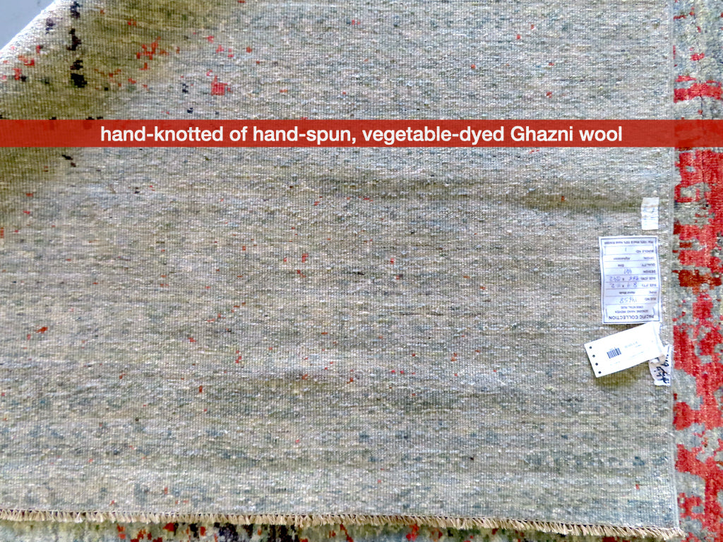 Contemporary Gabbeh (8'09"x11'02") aqua/coral