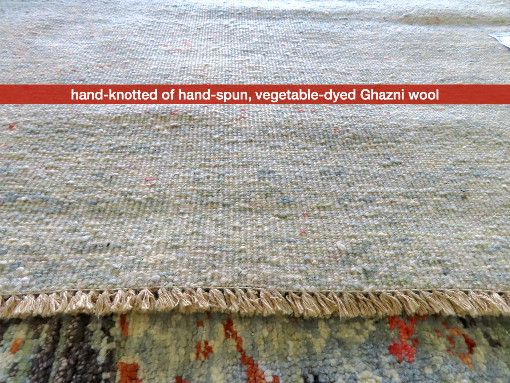 Contemporary Gabbeh (8'09"x11'02") aqua/coral