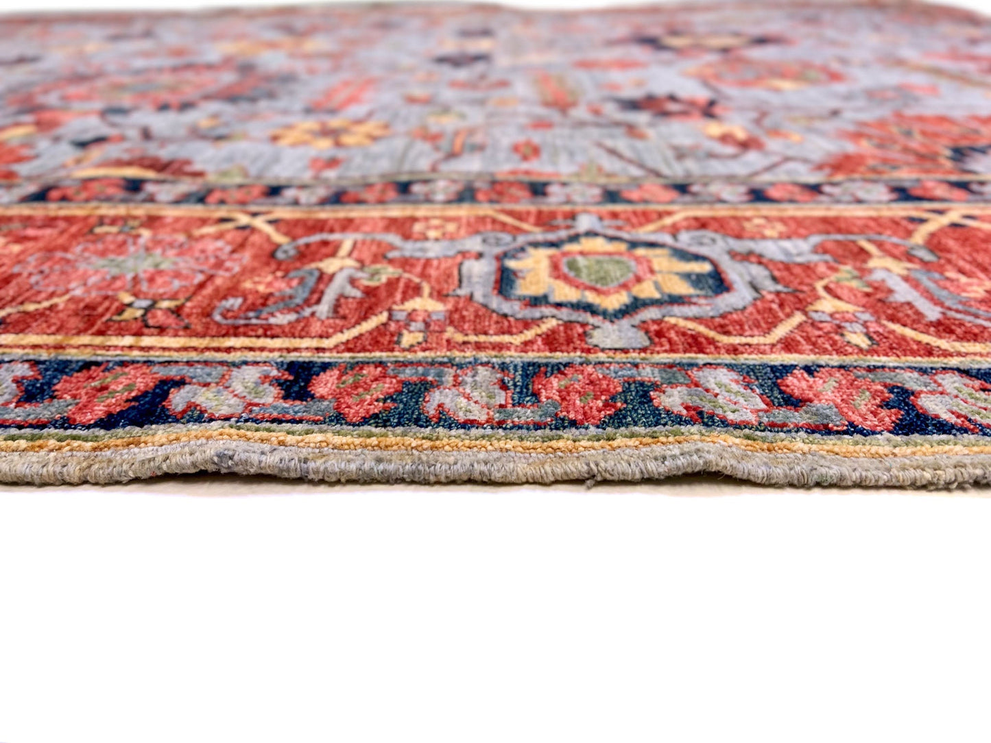 Afgahn Heriz (10'02"x14'00") lt.blue/red