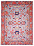 Afgahn Heriz (10'02"x14'00") lt.blue/red