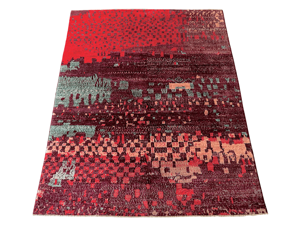 Contemporary Gabbeh (8'01"x10'00") dk.red/red