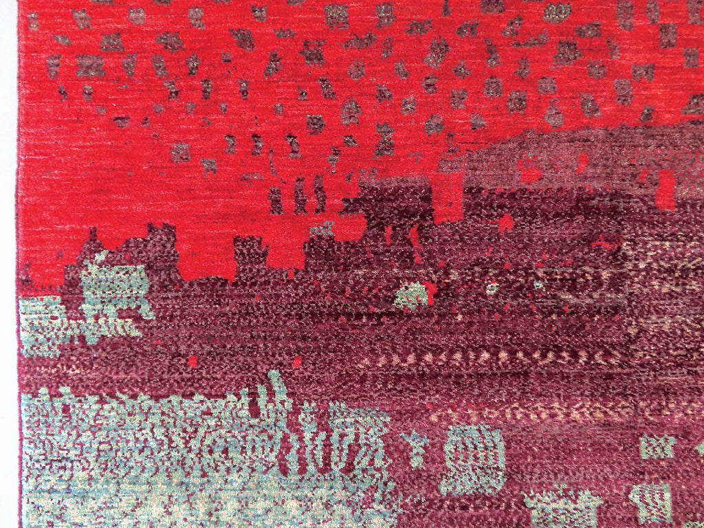 Contemporary Gabbeh (8'01"x10'00") dk.red/red