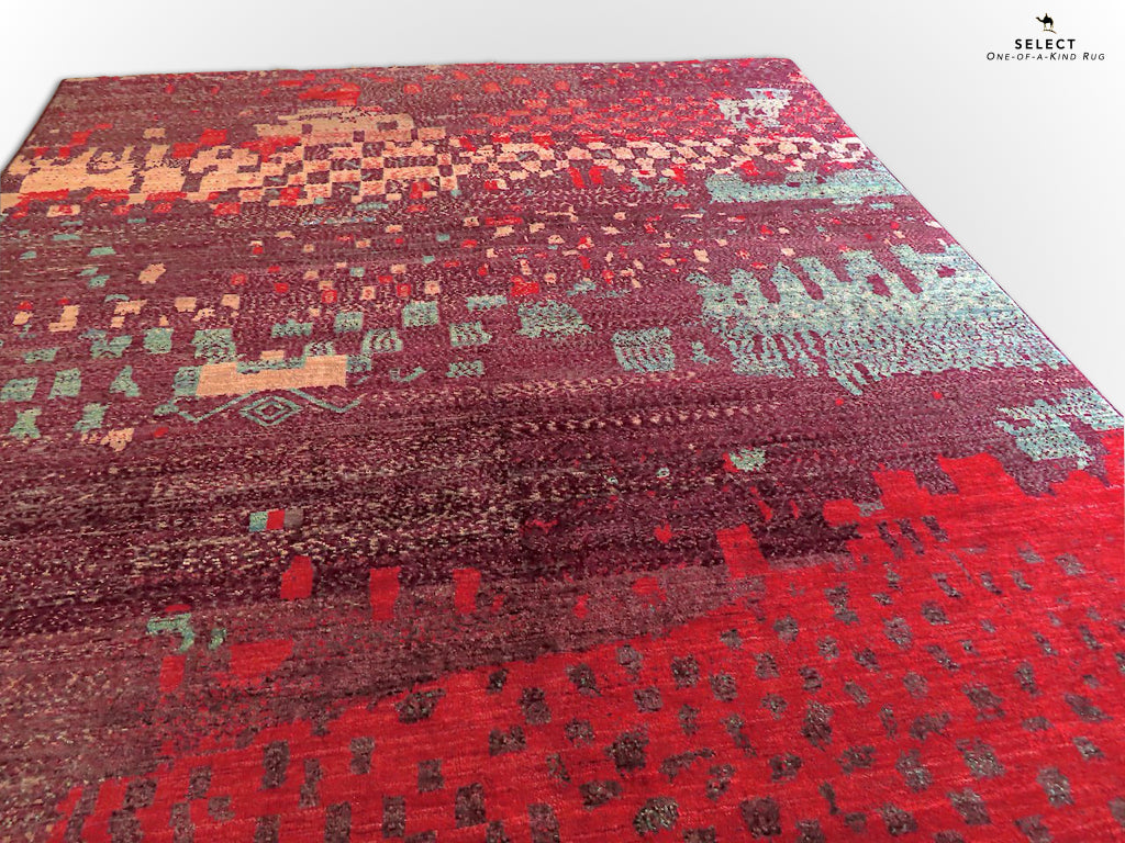 Contemporary Gabbeh (8'01"x10'00") dk.red/red