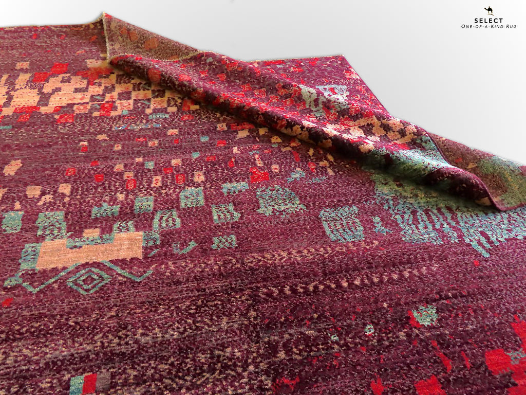 Contemporary Gabbeh (8'01"x10'00") dk.red/red