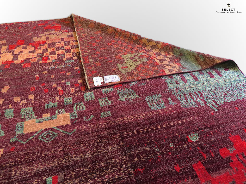 Contemporary Gabbeh (8'01"x10'00") dk.red/red