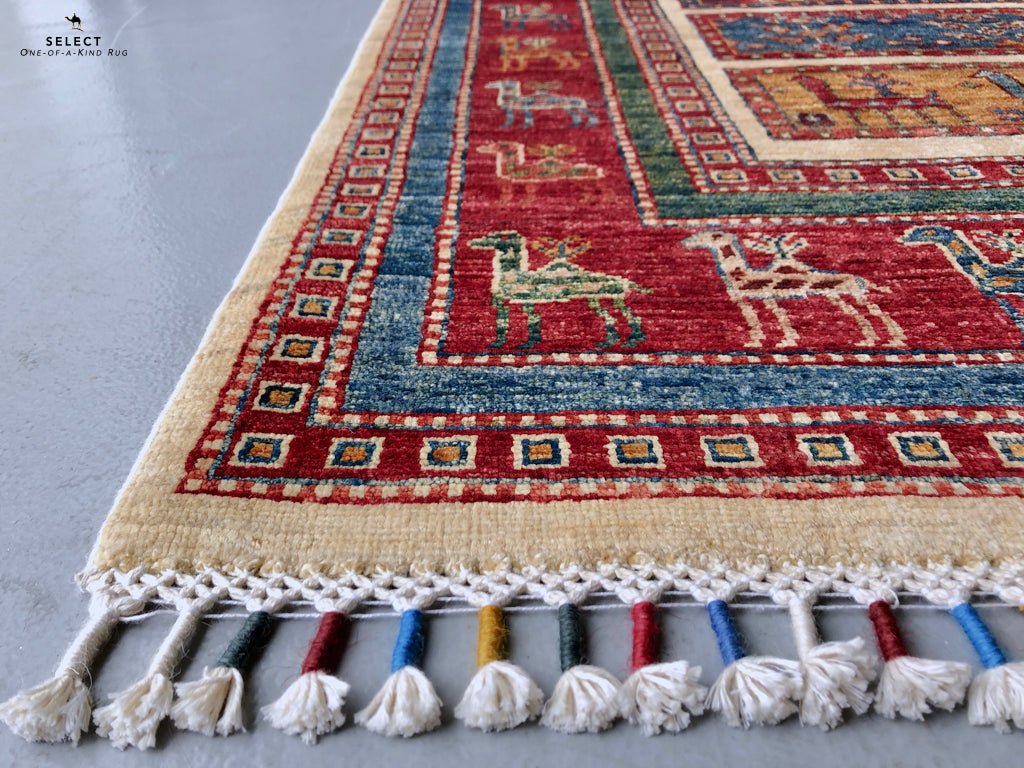 Gabbeh (5'11"x7'00") multistripe/red