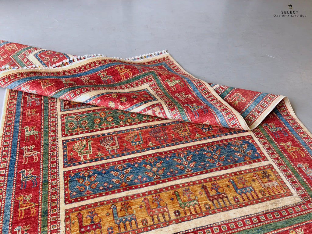 Gabbeh (5'11"x7'00") multistripe/red