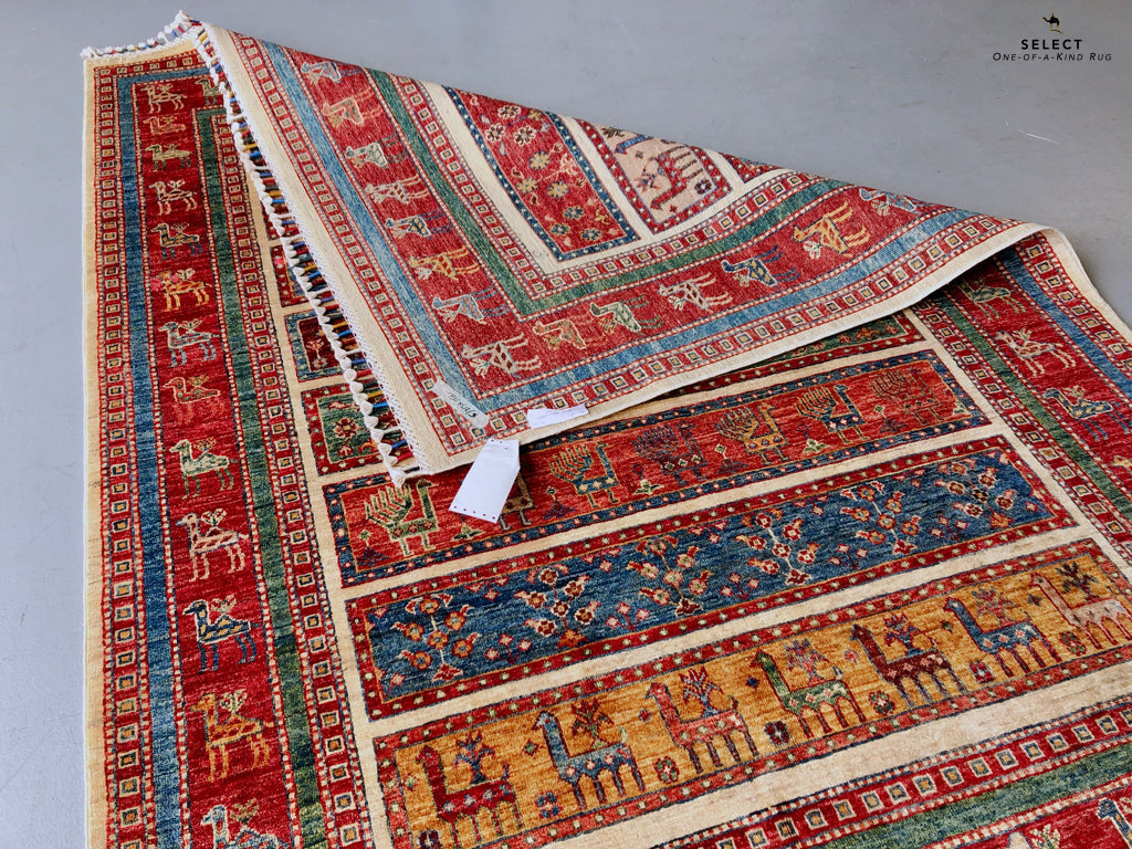 Gabbeh (5'11"x7'00") multistripe/red
