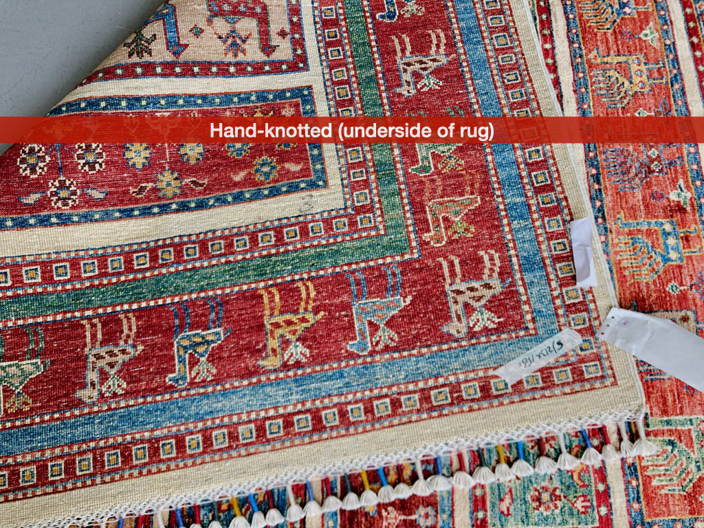 Gabbeh (5'11"x7'00") multistripe/red