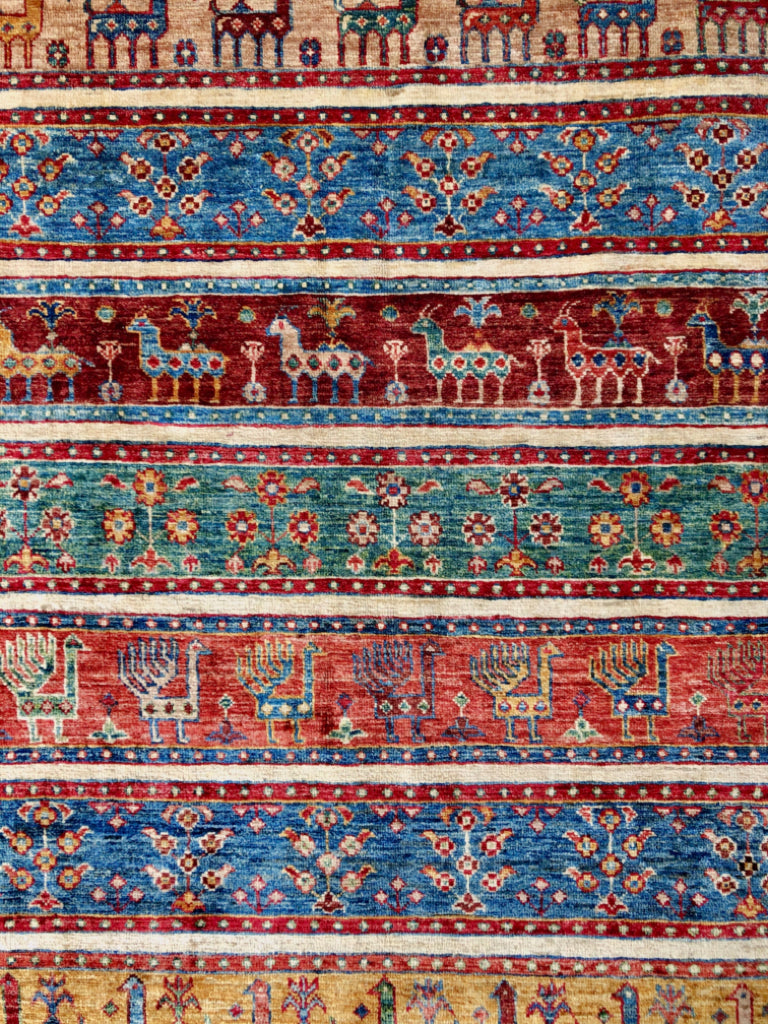 Gabbeh (5'11"x7'00") multistripe/red