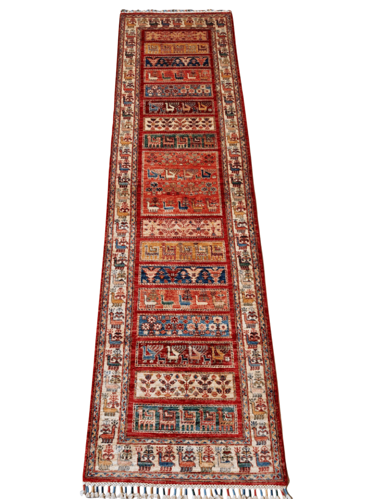 Pazyryk-Style Gabbeh  red/mt 9' Runner