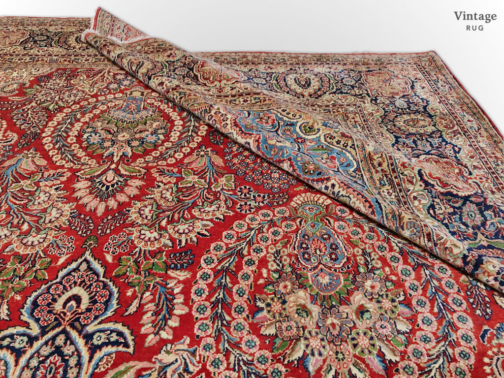 Corner of Persian Kasvin Antique Area Rug