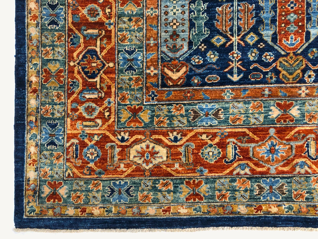 Afghan-Made Serapi (10'00"x13'10") navy/rust