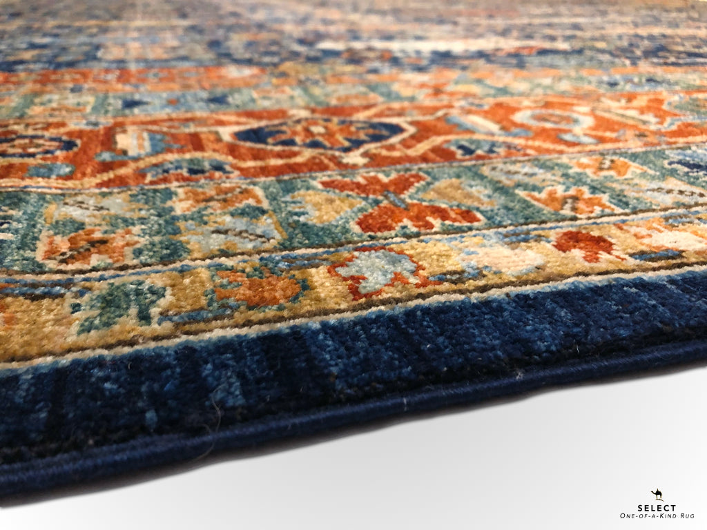 Afghan-Made Serapi (10'00"x13'10") navy/rust